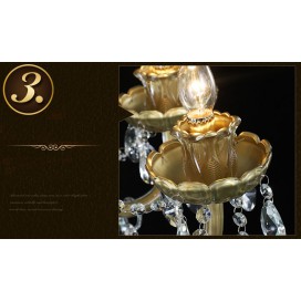 8 Light One Tier Bronze Candle Style Crystal Chandelier