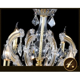 6 Light One Tier Gold Candle Style Crystal Chandelier