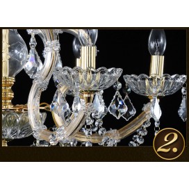 8 Light One Tier Gold Candle Style Crystal Chandelier