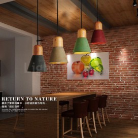 Modern/ Contemporary Wood Multi Colors Cement Pendant Light