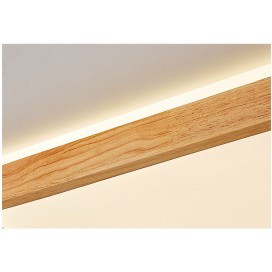 Modern Rectangle Contemporary Wood Flush Mount Ceiling Light