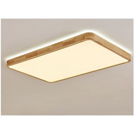 Modern Rectangle Contemporary Wood Flush Mount Ceiling Light