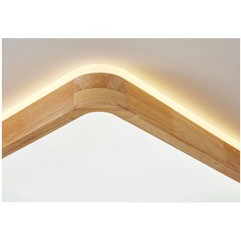 Square Modern Contemporary Wood Flush Mount Ceiling Light