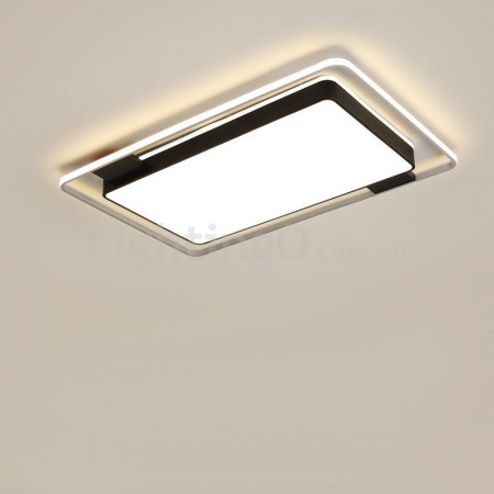 Modern Contemporary Rectangle Stainless Steel Flush Mount Ceiling Light