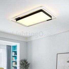 Modern Contemporary Rectangle Stainless Steel Flush Mount Ceiling Light