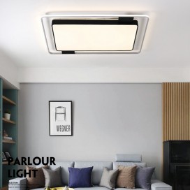 Modern Contemporary Rectangle Stainless Steel Flush Mount Ceiling Light
