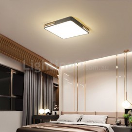 Modern Contemporary Square Stainless Steel Flush Mount Ceiling Light