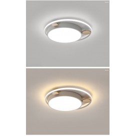 Modern Contemporary Round Wood Flush Mount Ceiling Light