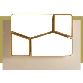 Modern Contemporary Rectangle Wood Flush Mount Ceiling Light