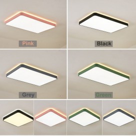 Modern Contemporary Ultra-thin Square Stainless Steel Flush Mount Ceiling Light