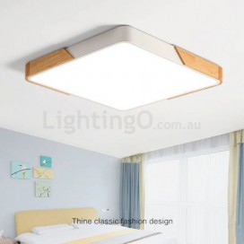 Modern Contemporary Square Wood Flush Mount Ceiling Light