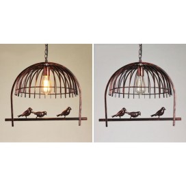 1 Light Rustic/ Lodge Retro Birdcage Pendant Light with Steel Shade