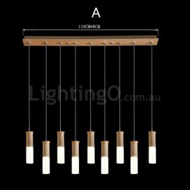 Modern/ Contemporary 9 Light Wooden Pendant Light