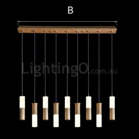 Modern/ Contemporary 9 Light Wooden Pendant Light