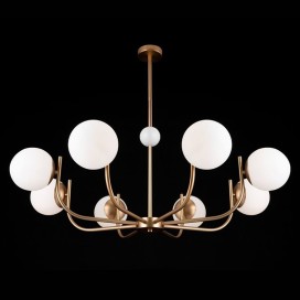 8 Light Retro Chandelier with Glass Ball Shade