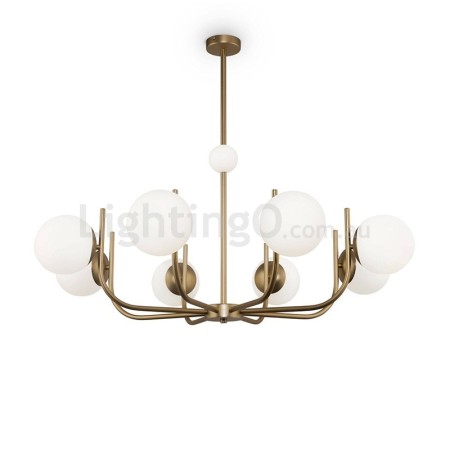 8 Light Retro Chandelier with Glass Ball Shade
