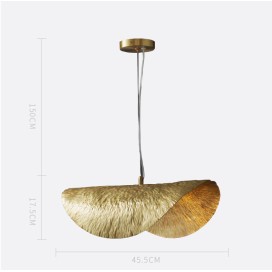 Fine Brass 1 Light Pendant Light with Pure Brass Shade