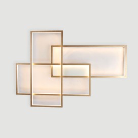Modern Comtemporary Gold LED Ceiling Light Flush Mount Light with Remoter Dimmer (Can Also be Used as Wall Light)
