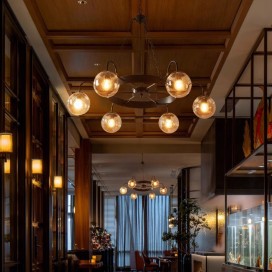 6 Light / 8 Light Industrial Style Steel Round Chandelier with Ball Shades
