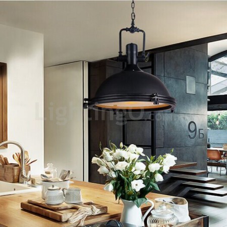 Black Vintage Metal Pendant Light