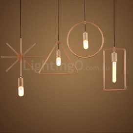 1 Light Rustic / Lodge Wooden Pendant Light