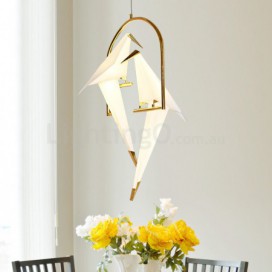 Modern/ Contemporary Paper Crane 2 Light Pendant Light