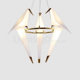 Modern/ Contemporary Paper Crane 3 Light Pendant Light