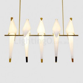 Modern/ Contemporary Paper Crane 5 Light Pendant Light