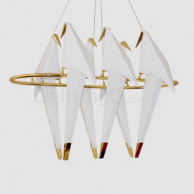 Modern/ Contemporary Paper Crane 6 Light Pendant Light
