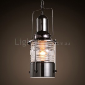 Retro / Vintage 1 Light Lantern Copper Pendant Light