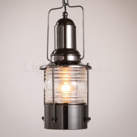 Retro / Vintage 1 Light Lantern Copper Pendant Light