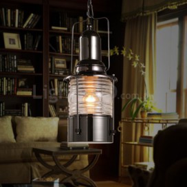 Retro / Vintage 1 Light Lantern Copper Pendant Light