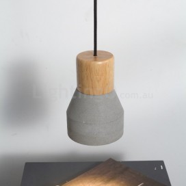 Single Light Modern/ Contemporary Wood Cement Pendant Light