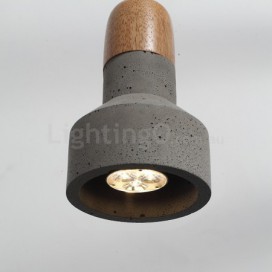 Single Light Modern/ Contemporary Wood Cement Pendant Light