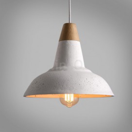 Modern/ Contemporary 1 Light Wood Cement Pendant Light