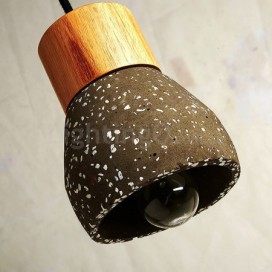 1 Light Modern/ Contemporary Wood Cement Pendant Light