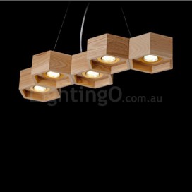 5 Light Wood Modern/ Contemporary Pendant Light