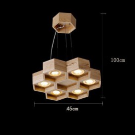 6 Light Wood Modern/ Contemporary Pendant Light