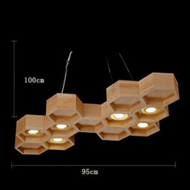 6 Light Wood Modern/ Contemporary Pendant Light