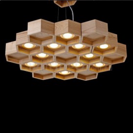 12 Light Wood Modern/ Contemporary Pendant Light