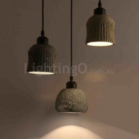 Retro / Vintage Wood Cement Pendant Light