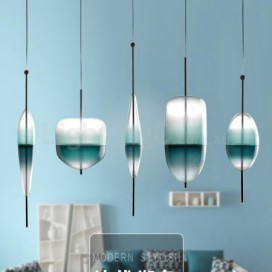 Modern/ Contemporary Gradient Color Pendant Light with Glass Shade