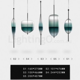 Modern/ Contemporary Gradient Color Pendant Light with Glass Shade