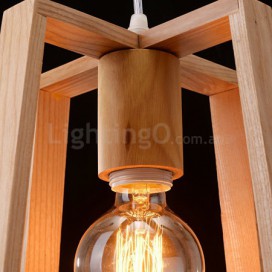 Wooden Modern/ Contemporary 1 Light Pendant Light