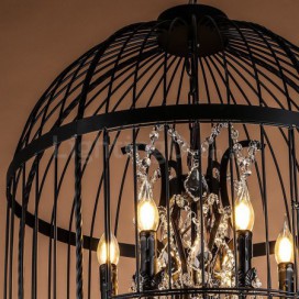 Retro / Vintage Metal 4 Light Birdcage Pendant Light