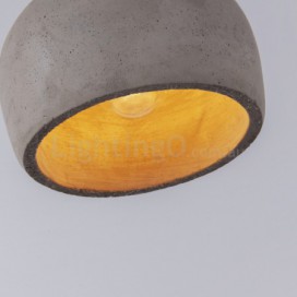 Retro / Vintage Wood Cement Single Light Pendant Light