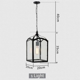 Metal Rustic / Lodge Pendant Light with Glass Shade