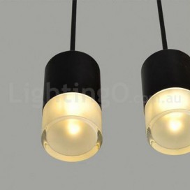 For 3 Light Black Pendant Light with Glass Shade