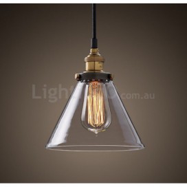 Retro / Vintage Pendant Light with Glass Shade