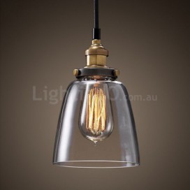 Retro / Vintage Pendant Light with Glass Shade